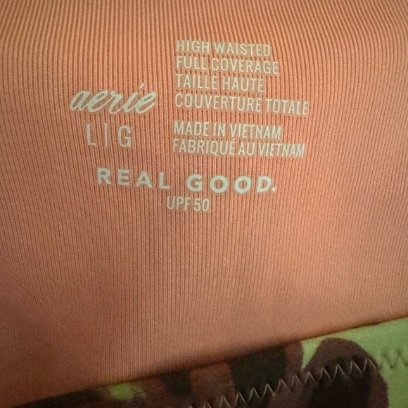 AA-609 Aerie NWT High Waisted Full Coverage Pink & Brown Floral Bikini Bottoms‎ - Picture 11 of 12